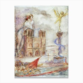 Adolphe Willette S Notre Dame De Paris (1904) Famous Painting Original From The Public Institution Paris Musées Canvas Print