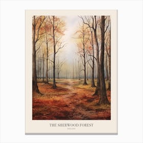 Autumn Forest Landscape The Sherwood Forest England Poster Canvas Print