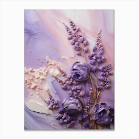 Lavender Flowers On A Purple Background Canvas Print