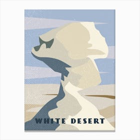 White desert. Egypt — Retro travel minimalist poster Canvas Print