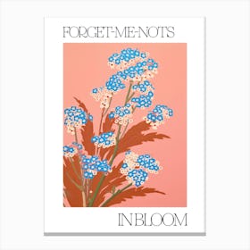 Forget Me Nots In Bloom Flowers Bold Illustration 2 Canvas Print