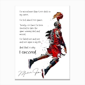Michael Jordan Poster Signature 9000 Shots Canvas Print