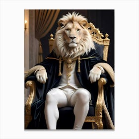 King Regalis the Wise Sovereign of the Pridelands:The Royal Animal Series Canvas Print