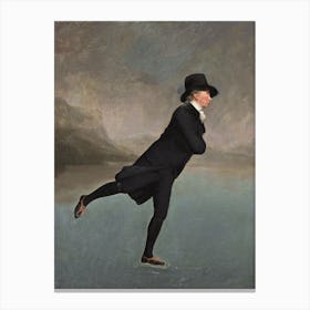 The Reverend Robert Walker Skating - The Skating Minister by Sir Henry Raeburn (1790) | Winter Print | ice skating art | frozen river art | famous winter art | realism | male ice skater | man skating Canvas Print
