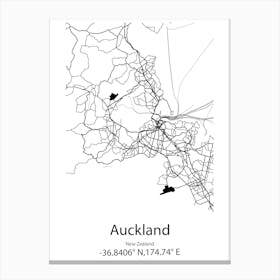 Auckland,New Zealand Minimalist Map Canvas Print