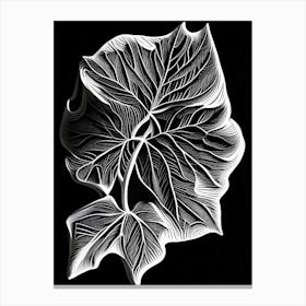 Marshmallow Leaf Linocut 5 Canvas Print