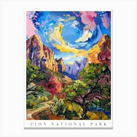 Zion National Park Colourful Print Canvas Print