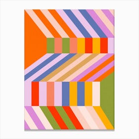 Bold and Playful Mid Century geometric stripes 1 - Bauhaus Inspired Canvas Print