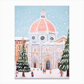Florence Italy Travel Christmas Painting Canvas Print