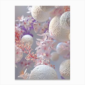 corals and flowers pastel colors Canvas Print