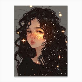 Girl With Stars In Her Hair Canvas Print