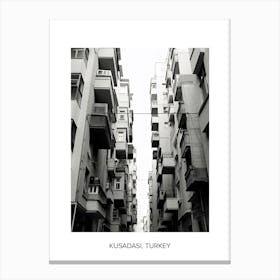 Poster Of Malaga, Spain, Photography In Black And White 6 Canvas Print