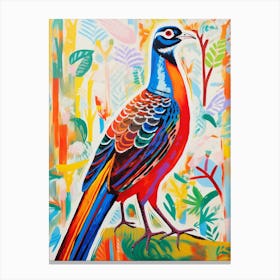 Colourful Bird Painting Pheasant 4 Canvas Print