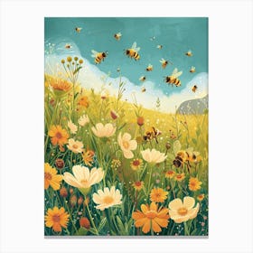 Andrena Bee Storybook Illustration 23 Canvas Print