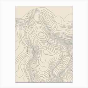 Wavy Line Map Canvas Print