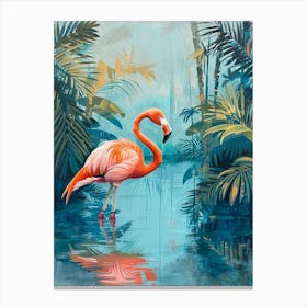 Greater Flamingo Pakistan Tropical Illustration 3 Canvas Print