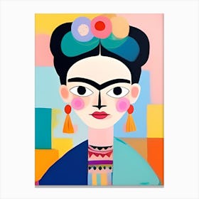 Frida Kahlo Caricature Portrait 3 Canvas Print