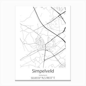 Simpelveld,Netherlands Minimalist Map Canvas Print