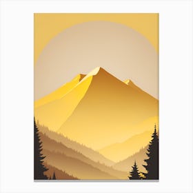 Misty Mountains Vertical Composition In Yellow Tone 39 Canvas Print