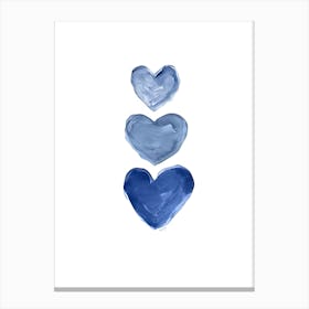 Blue Hearts 1 Canvas Print