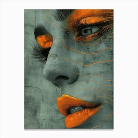 Orange Face Extraordinary femininity woven with threads of gold Canvas Print