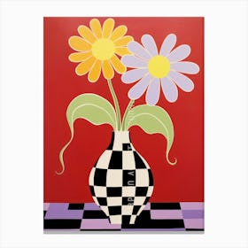 Wild Flowers Dark Tones In Vase 3 Canvas Print