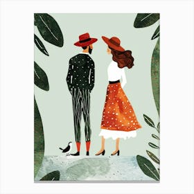 Illustration Of A Couple 5 Canvas Print