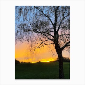 Sunset Over A Tree 2 Canvas Print