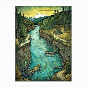 River In The Woods 1 Canvas Print