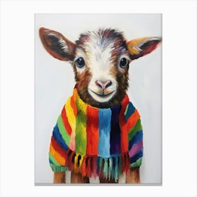 Baby Animal Wearing Sweater Goat 2 Canvas Print