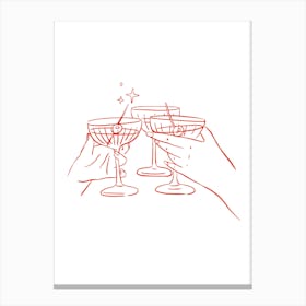 Martini Toasting Canvas Print