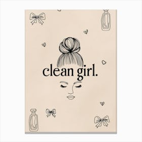 Clean girl beige and black wall art Canvas Print