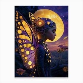 Fairy by the moon Canvas Print