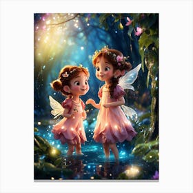 Fairy Girls In The Forest Canvas Print
