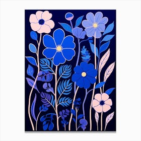 Blue Flower Illustration Statice 2 Canvas Print