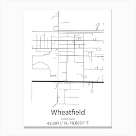 Wheatfield,United States Minimalist Map Stampe su tela