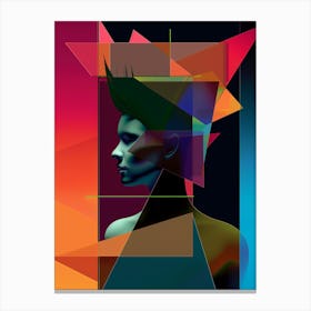 Abstract, relaxing, "Polygon Couture" Canvas Print