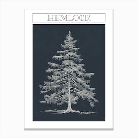 Hemlock Tree Minimalistic Drawing 3 Poster Canvas Print