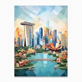 Singapore, Geometric Illustration 3 Canvas Print