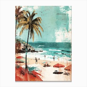 Retro Beach Scene 5 Canvas Print