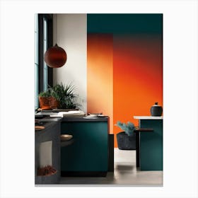 Orange Kitchen Canvas Print