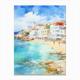 Soothing Seascapes: Mediterranean Shore Art Decor Canvas Print