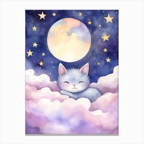 Baby Kitten 8 Sleeping In The Clouds Canvas Print