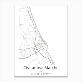 Civitanova Marche,Italy Minimalist Map Stampe su tela