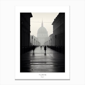 Poster Of Turin, Italy, Black And White Analogue Photography 3 Canvas Print