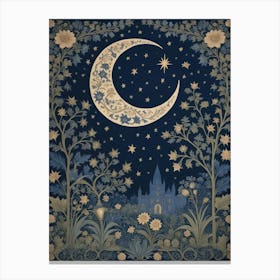 Moon And Stars 7 Canvas Print