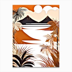Tropical Landscape With Palm Trees 10 Canvas Print