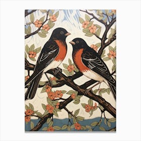 Art Nouveau Birds Poster Swallow 2 Canvas Print