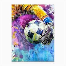 Football Player Watercolor Art (10) Canvas Print