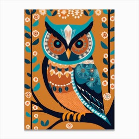 Owl Folk Art, 1379 Canvas Print